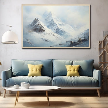 Snowy Mountain Landscape Painting